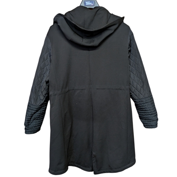 Vince Camuto Hooded Black Quilted Sleeve Jacket Size XL - Picture 2 of 9